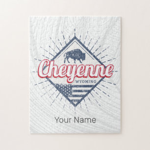 Cheyenne City Wyoming United States Vintage USA Jigsaw Puzzle