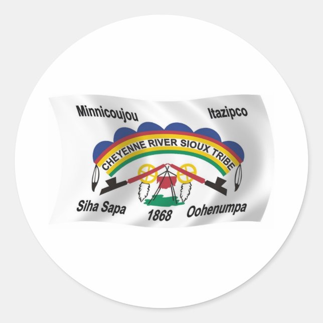 Cheyenne River Sioux Flag Sticker (Front)