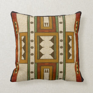 Cheyenne style 1860's parfleche design throw pillow