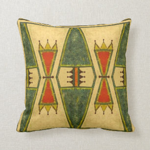 Cheyenne style 1860's parfleche design throw pillow