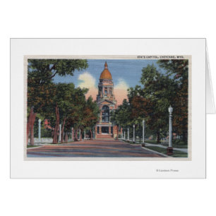 Cheyenne, WY - Vue du Capitole de l'Etat et de Dri