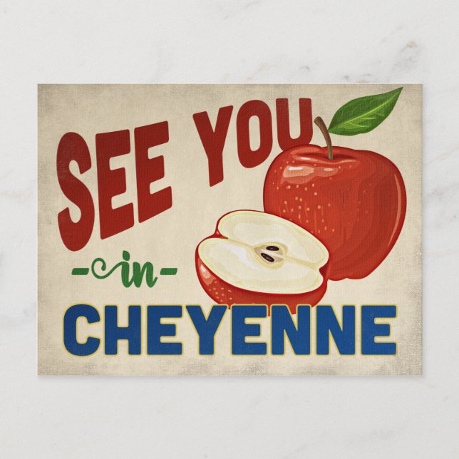 Cheyenne Wyoming Apple - Vintage Travel Postcard (Front)