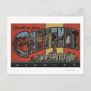 Cheyenne, Wyoming - Large Letter Scenes Postcard