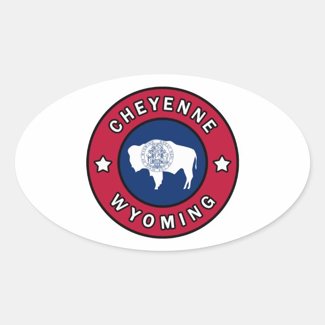 Cheyenne Wyoming Oval Sticker (Front)