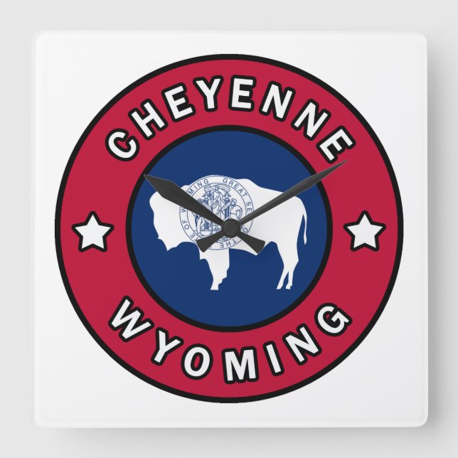 Cheyenne Wyoming Square Wall Clock (Front)