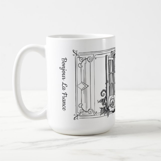 Chez Nous Personalized Family Name French Coffee Mug (Left)