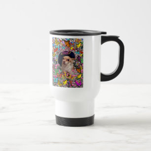 Chi Chi in Butterflies - Chihuahua Puppy in Hat Travel Mug
