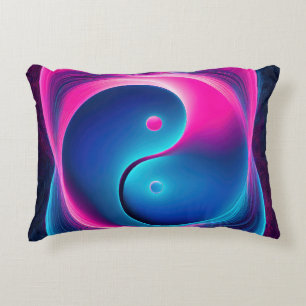 Chi Fusion: Vibrant Yin Yang Energies Accent Pillow