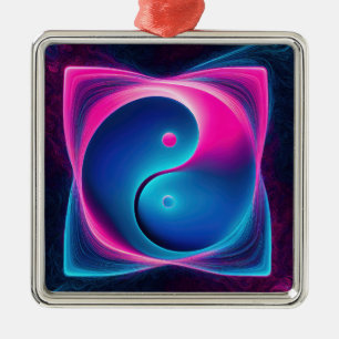 Chi Fusion: Vibrant Yin Yang Energies Metal Ornament