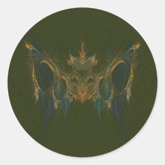 Chi Mukwa Bear Totem Fractal Art Classic Round Sticker