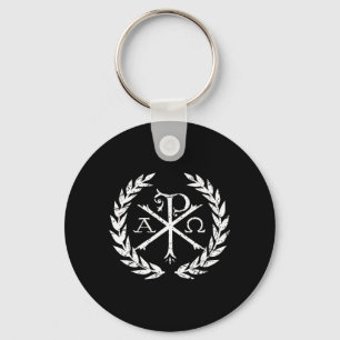 Chi Rho Alpha Omega Christian Faith Symbol Keychain