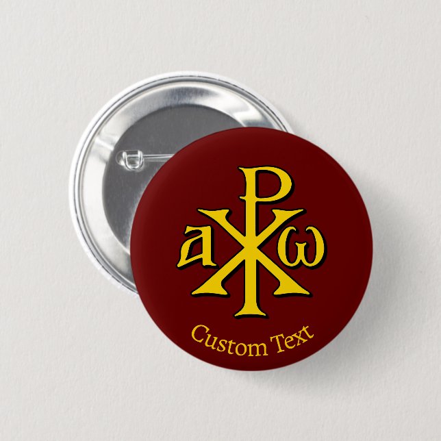 Chi Rho Christogram 2 Inch Round Button (Front & Back)
