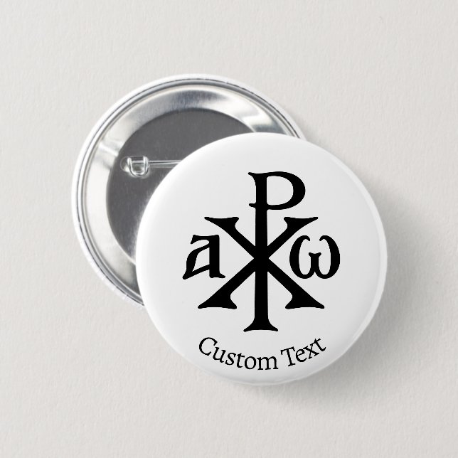 Chi Rho Christogram 2 Inch Round Button (Front & Back)