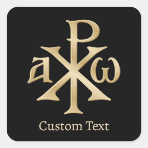 Chi Rho Christogram Square Sticker