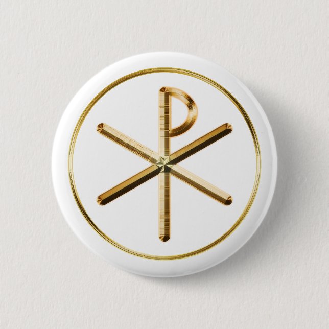 Chi-Rho glow 2 Inch Round Button (Front)