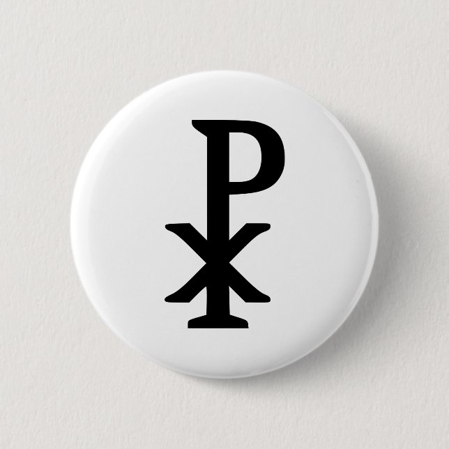Chi rho - Jesus 2 Inch Round Button (Front)