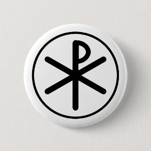 Chi-rho symbol 2 inch round button