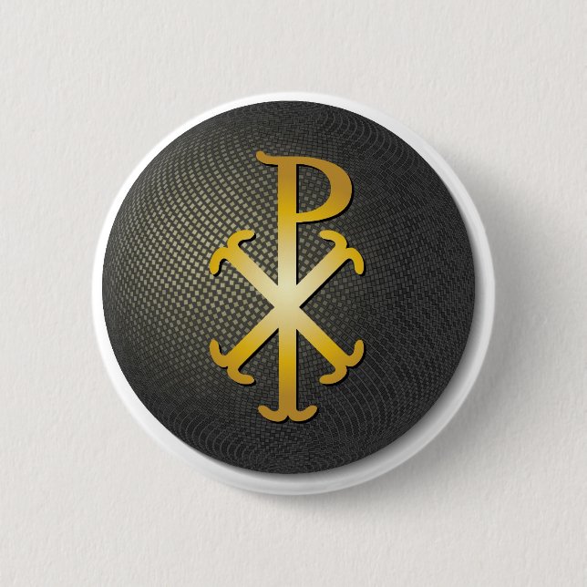 Chi-Rho (Symbol of Jesus Christ) 2 Inch Round Button (Front)