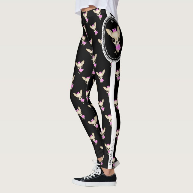Chi Yum Yum leggings - LG  Logo - Blk (Left)