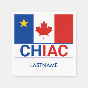Chiac Acadian Canadian Flag Last Name Napkin