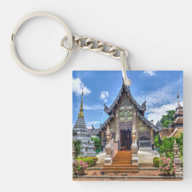 Chiang Mai temple photo Keychain (Front)