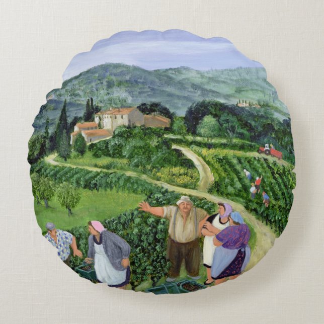 Chianti Classico Villa Trasqua Round Pillow (Front)