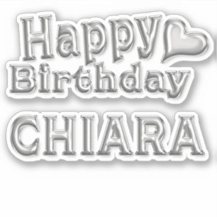 Chiara Happy Birthday silver Sticker