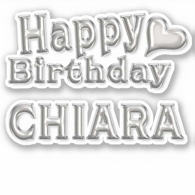 Chiara Happy Birthday silver Sticker (Front)