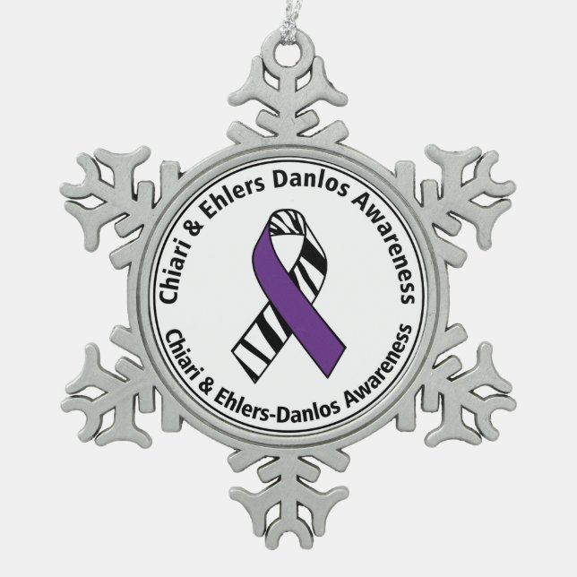 Chiari and Ehlers Danlos Awareness Ribbon Ornament (Front)