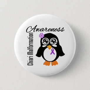 Chiari Malformation Awareness Penguin 2 Inch Round Button