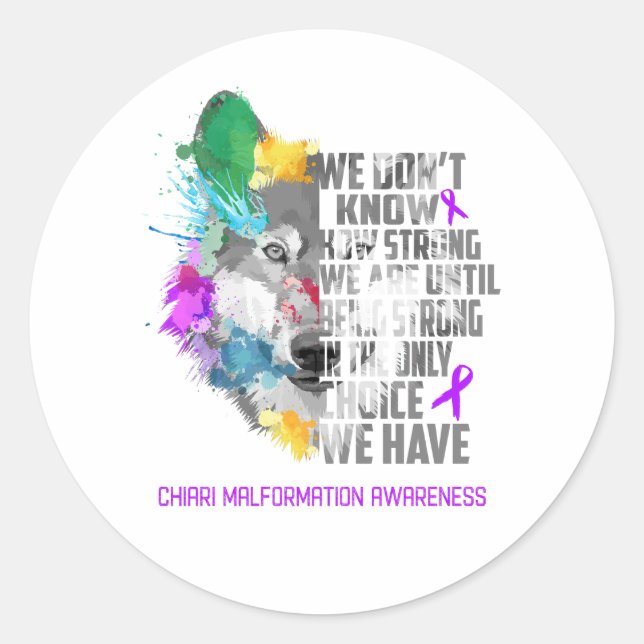 Chiari Malformation Awareness Ribbon Support Gifts Classic Round Sticker (Front)