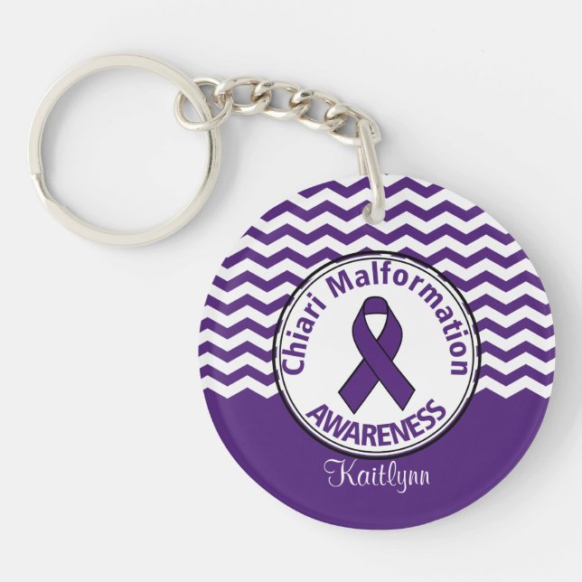 Chiari Malformation Awarness Monogram Keychain (Front)