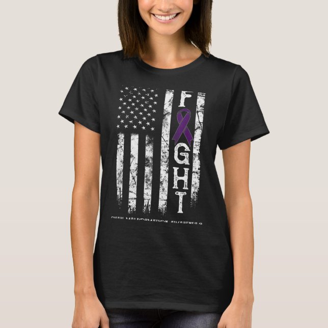 Chiari Malformation Warrior Us Flag T-Shirt (Front)