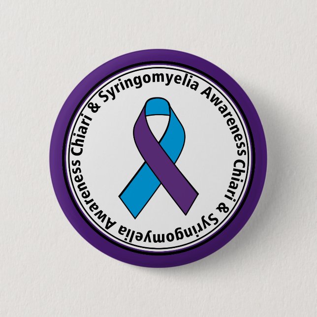 Chiari & Syringomyelia Awareness Ribbon Button (Front)