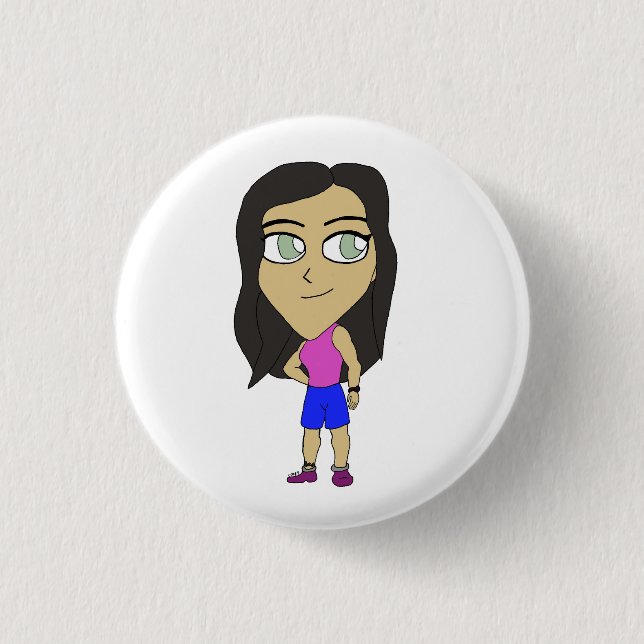 chibi  1 inch round button (Front)