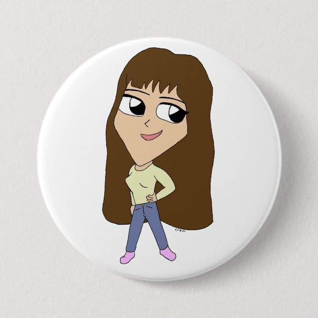 chibi   3 inch round button (Front)