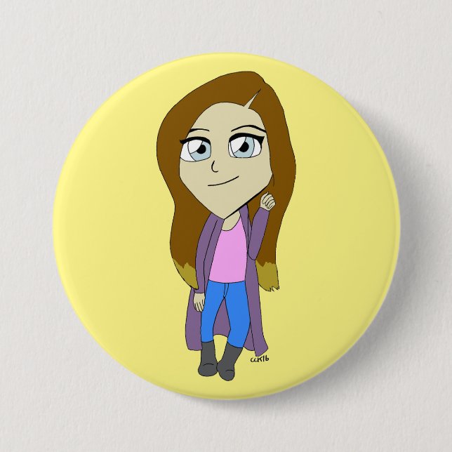 Chibi  3 inch round button (Front)