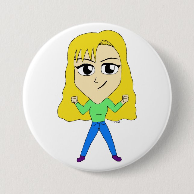 chibi    3 inch round button (Front)