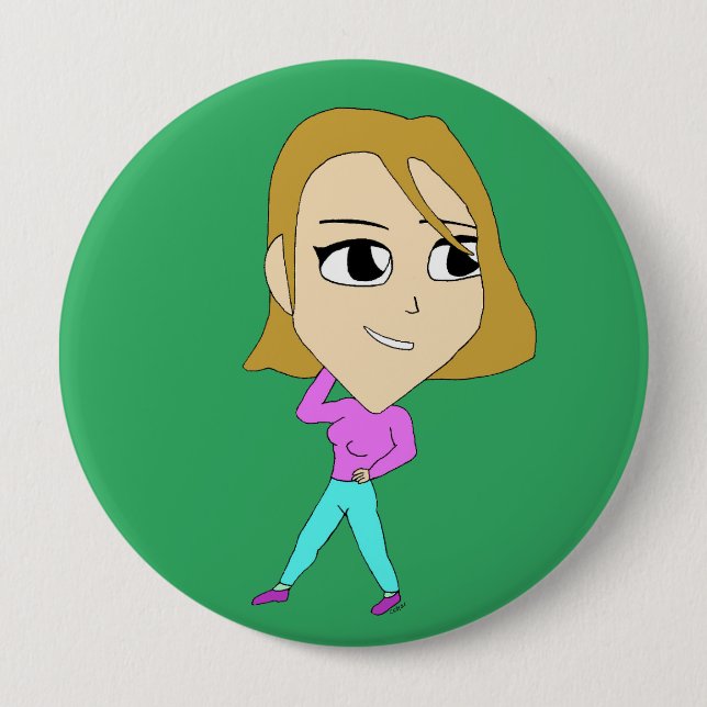 chibi     4 inch round button (Front)
