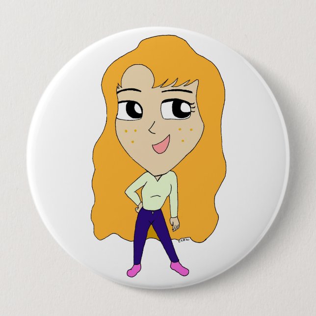 chibi   4 inch round button (Front)