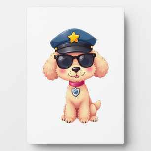 Chibi Anime Police Poodle Dog Plaque
