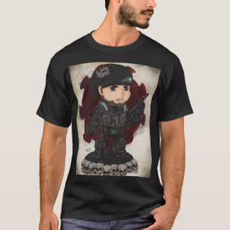 Chibi Armored COG‑Style Soldier T-Shirt