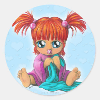 Chibi Baby Classic Round Sticker
