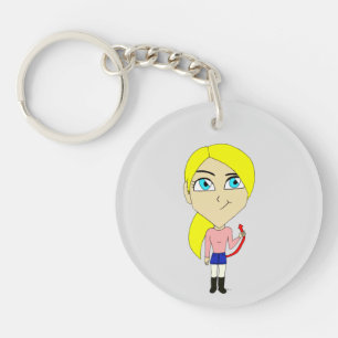 chibi "bad" girl  keychain
