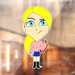 chibi "bad" girl window cling