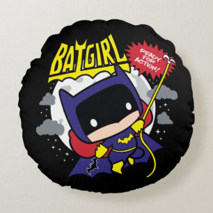 Chibi Batgirl Ready For Action Round Pillow