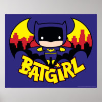 Chibi Batgirl With Gotham Skyline & Logo