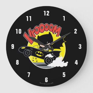 Chibi Batman In The Batmobile Large Clock