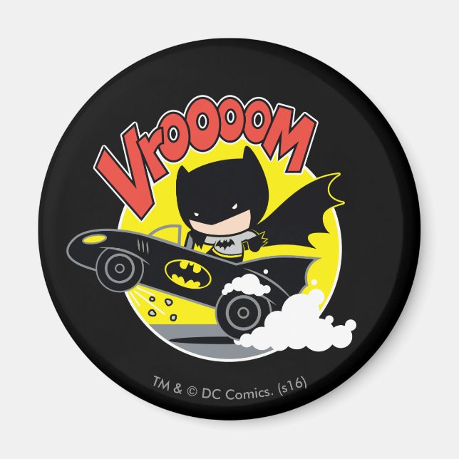 Chibi Batman In The Batmobile Magnet (Front)