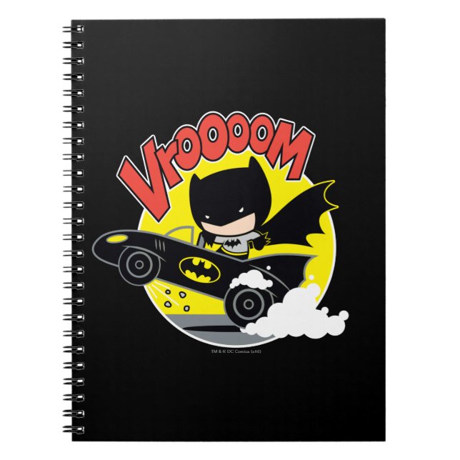 Chibi Batman In The Batmobile Notebook (Front)